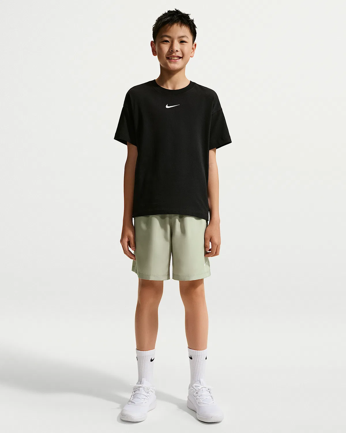 Детские тренировочные шорты Nike Dri-FIT Big Kids' Multi, Spruce Fog/White