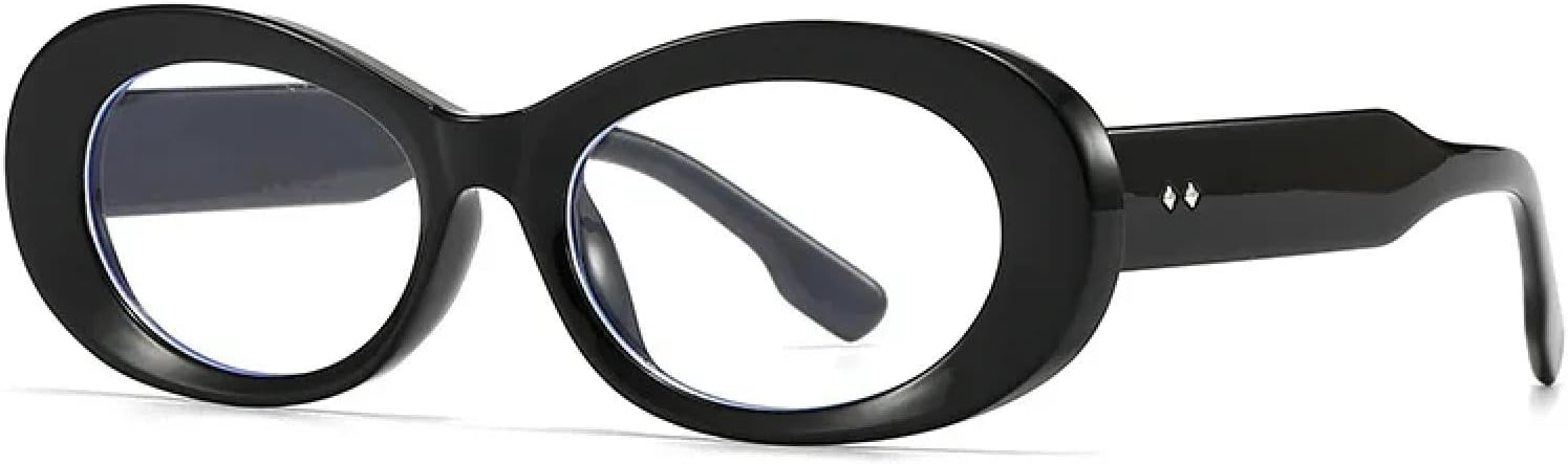 

Классические овальные солнцезащитные очки с заклепками для женщин и мужчин, роскошные, винтажные, популярные, в стиле панк, розовые, с защитой от УФ-излучения UV400 TKKTLLT, Black Clear