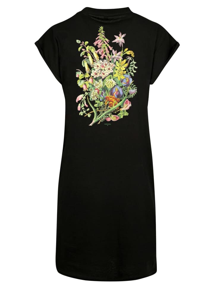 

Короткое платье F4NT4STIC T-Shirt Kleid Blumen Muster grün, черный