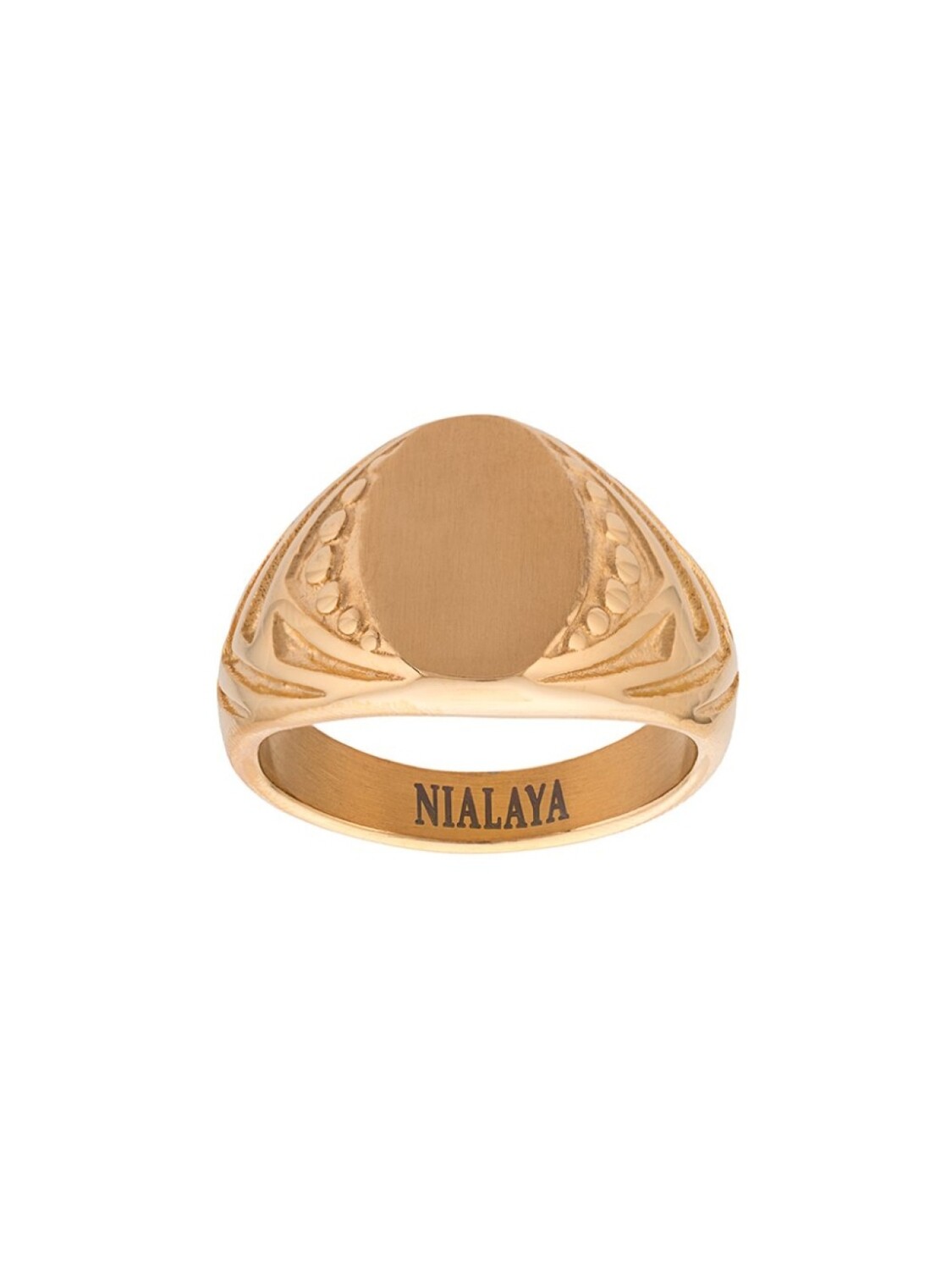 

Перстень с декоративной гравировкой Nialaya Jewelry, желтый
