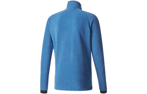 Куртка adidas Casual Sports Fleece Stand Collar Slim Fit Jacket Blue, синий — фото 2