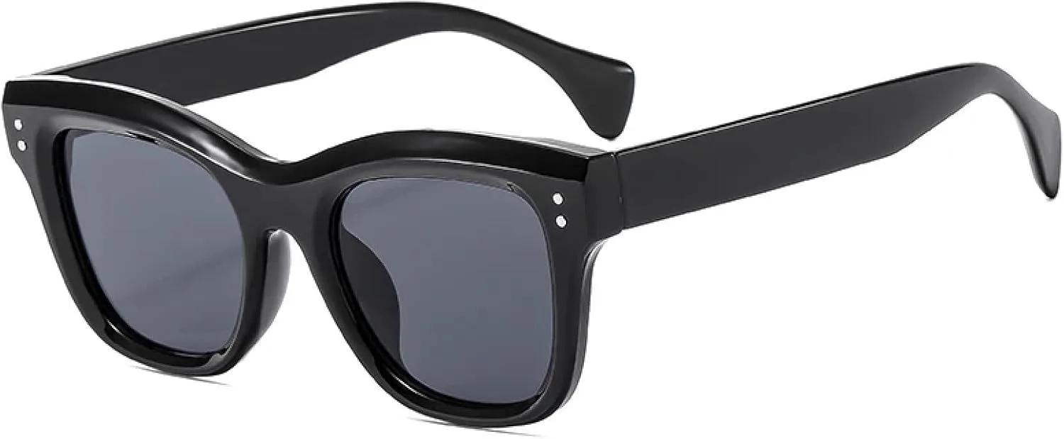 

Солнцезащитные очки с защитой от УФ-излучения UV400 | Заклепки "Кошачий глаз" | Для женщин и мужчин, для занятий спортом на открытом воздухе и вождения DSVIGF, Black