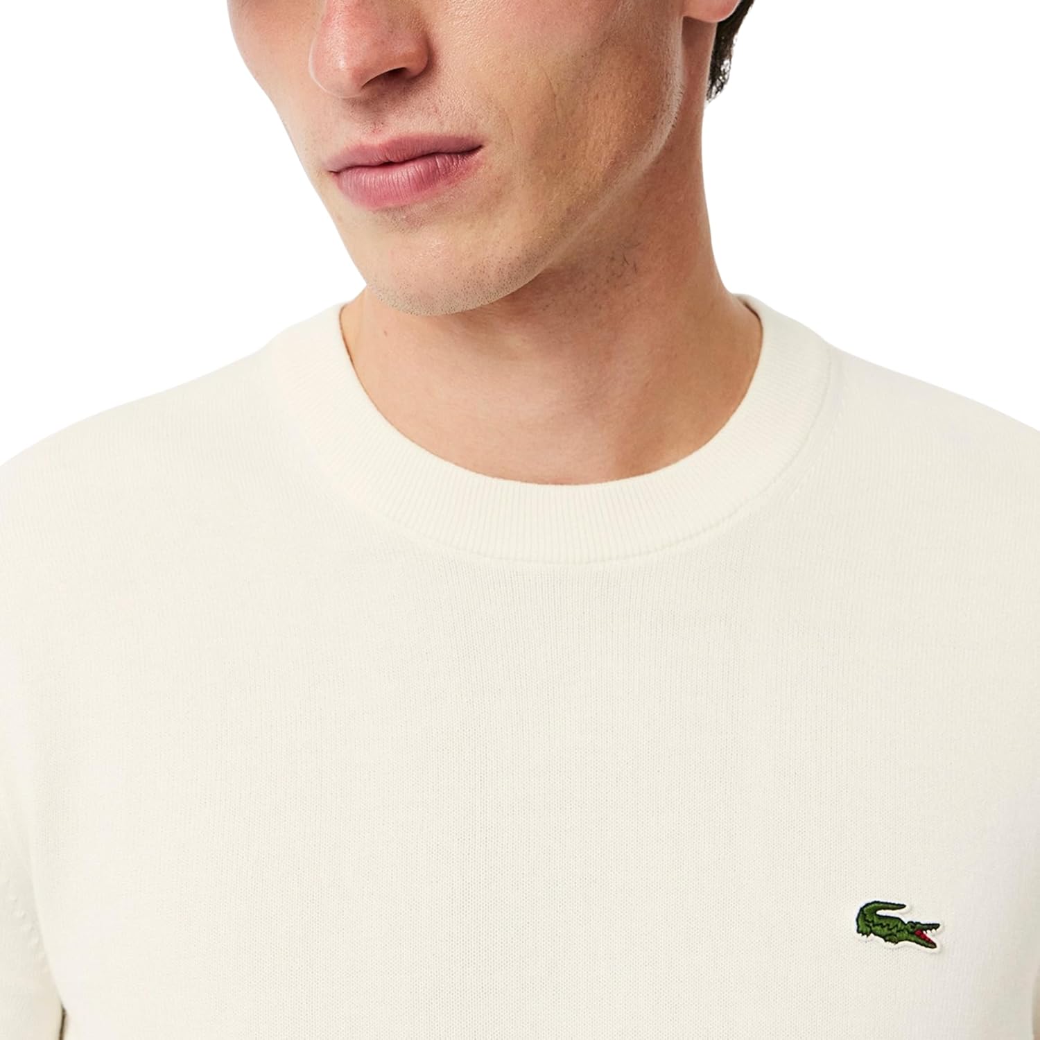 Lacoste мужской свитер с длинным рукавом и круглым вырезом, Regular Fit, Flour — фото 2