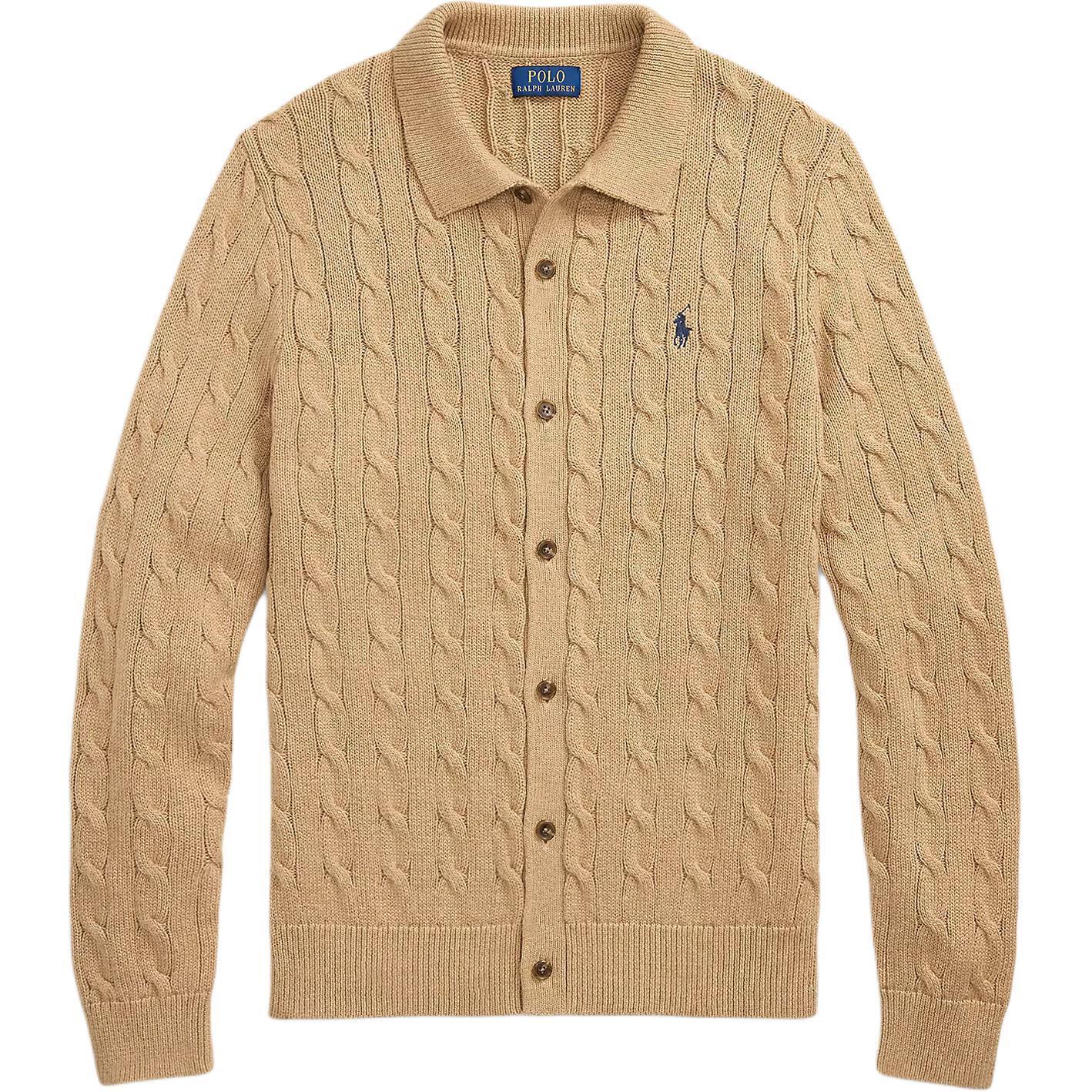 

Кардиган с кабельной вязкой на пуговицах Polo Ralph Lauren, хаки