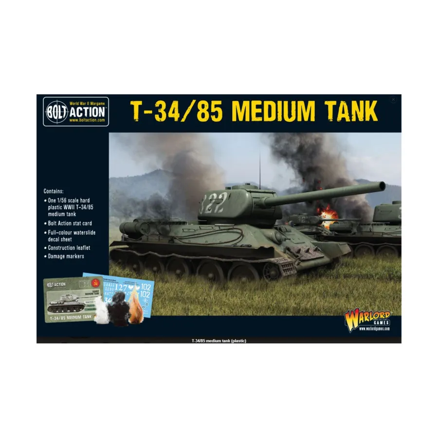 

Средний танк Т-34/85 (пластик) — комплект А, Bolt Action - Soviet - Medium Tanks (28mm)