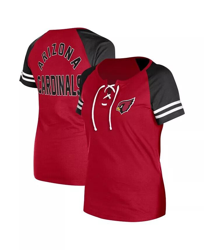 

Женская футболка Cardinal Arizona Cardinals Lace-Up Raglan New Era