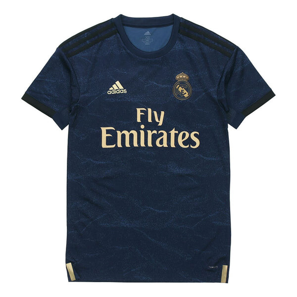 

Футболка real madrid away fan edition soccer/football tournament navy blue Adidas, синий