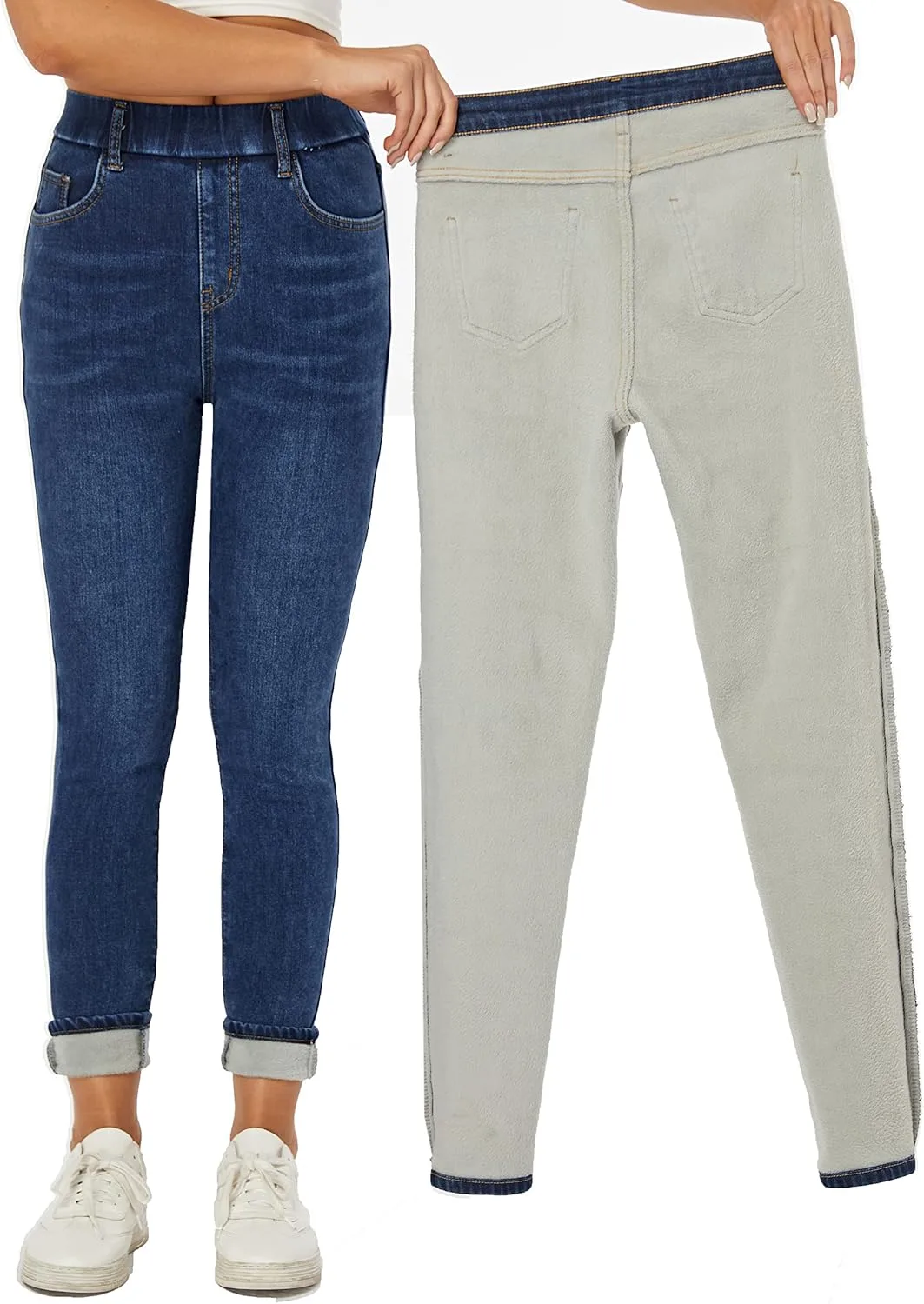 

Женские зимние джинсы Yehopere High Waist с флисовой подкладкой