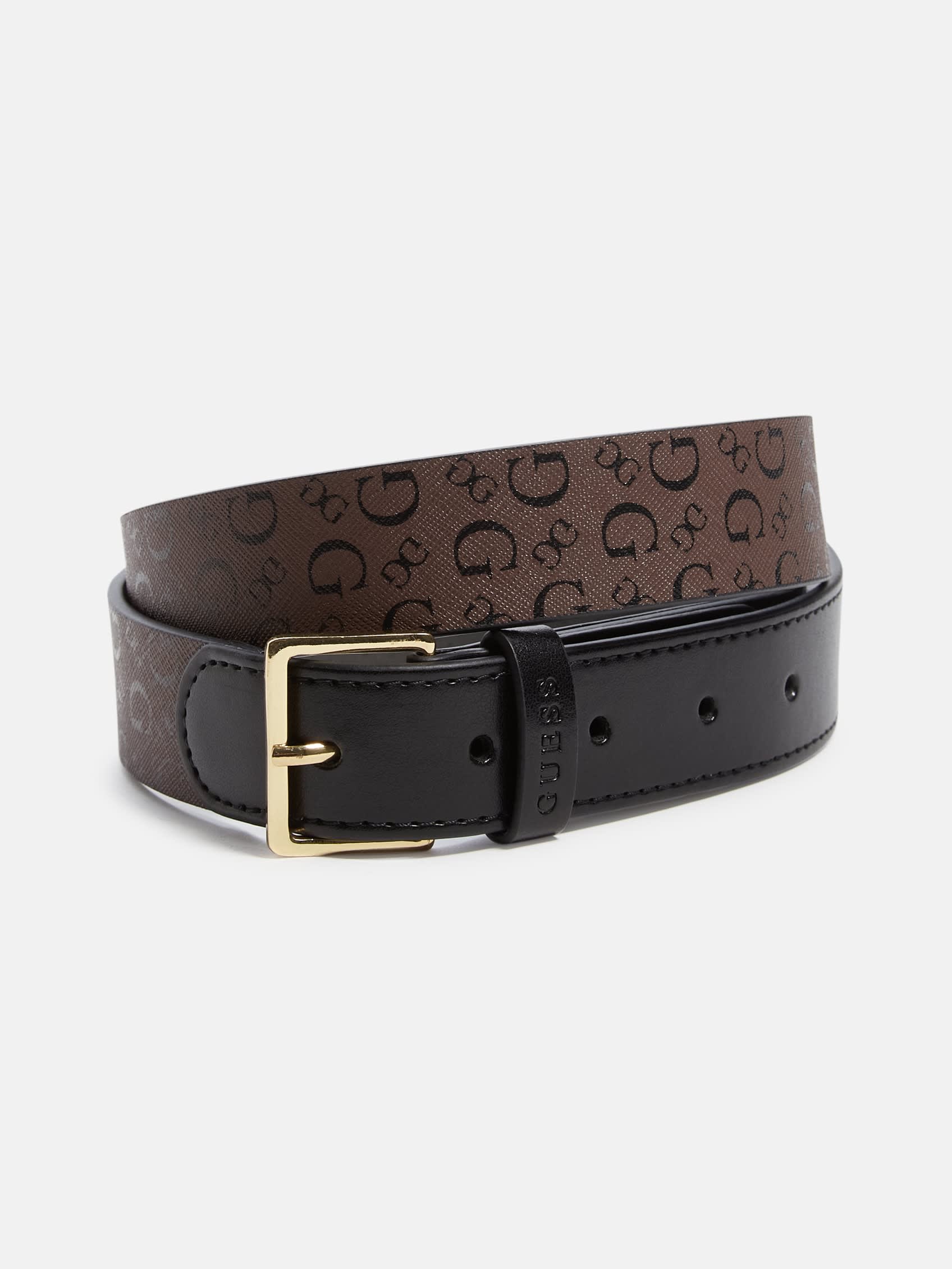 

Ремень с контрастным логотипом Mimi Guess Factory, цвет brown logo