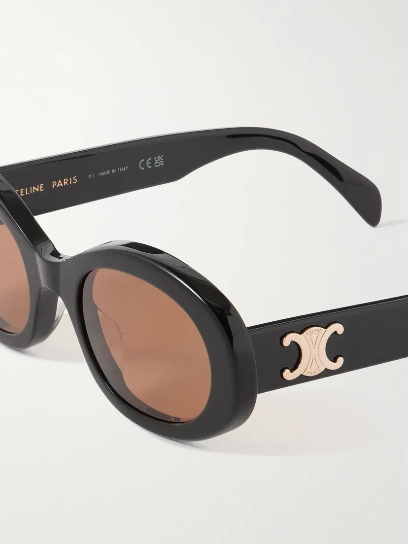 Солнцезащитные очки Triomphe в овальной оправе из ацетата CELINE EYEWEAR, черный — фото 4