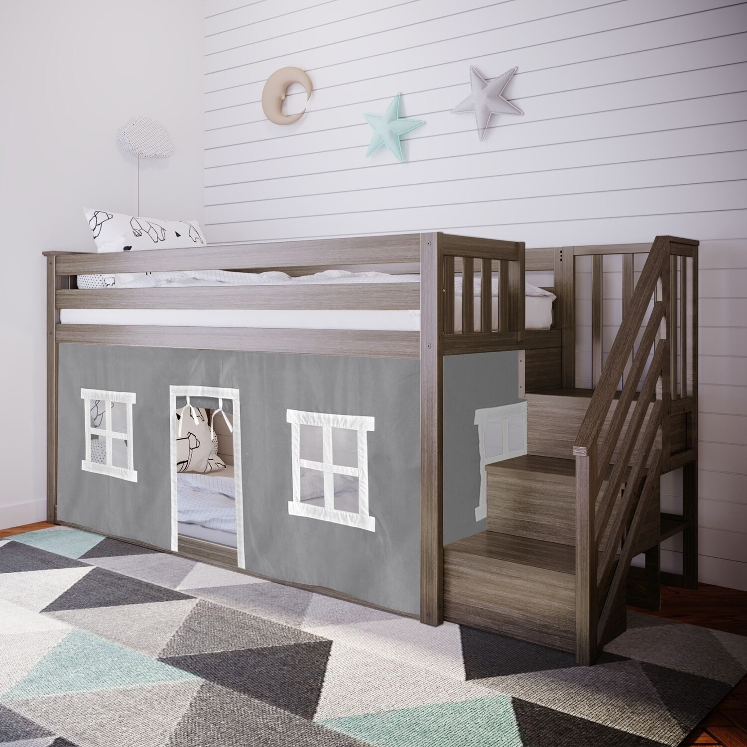 

Занавеска под кровать Maxwood Furniture, серый / белый