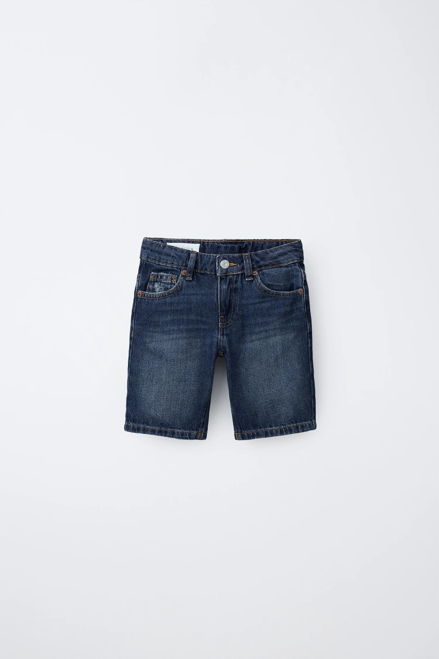 Прямые джинсовые шорты-бермуды Zara, синий
