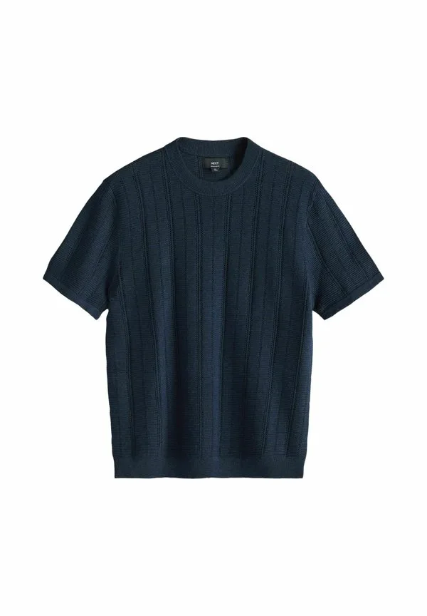 Футболка с коротким рукавом и принтом, стандартного кроя, текстурированная. Next, Navy Blue