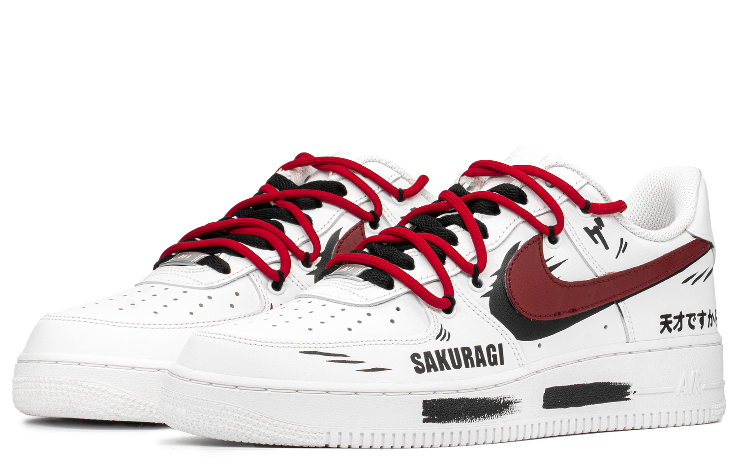 Кроссовки Nike Air Force 1 для скейтбординга мужские белые черные красные — фото 3
