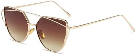 

Классические солнцезащитные очки «кошачий глаз» 2026 года для женщин. Модные металлические солнцезащитные очки «кошачий глаз» в винтажном стиле с зеркальными линзами и защитой от УФ-излучения UV400 generic, Gold Tea