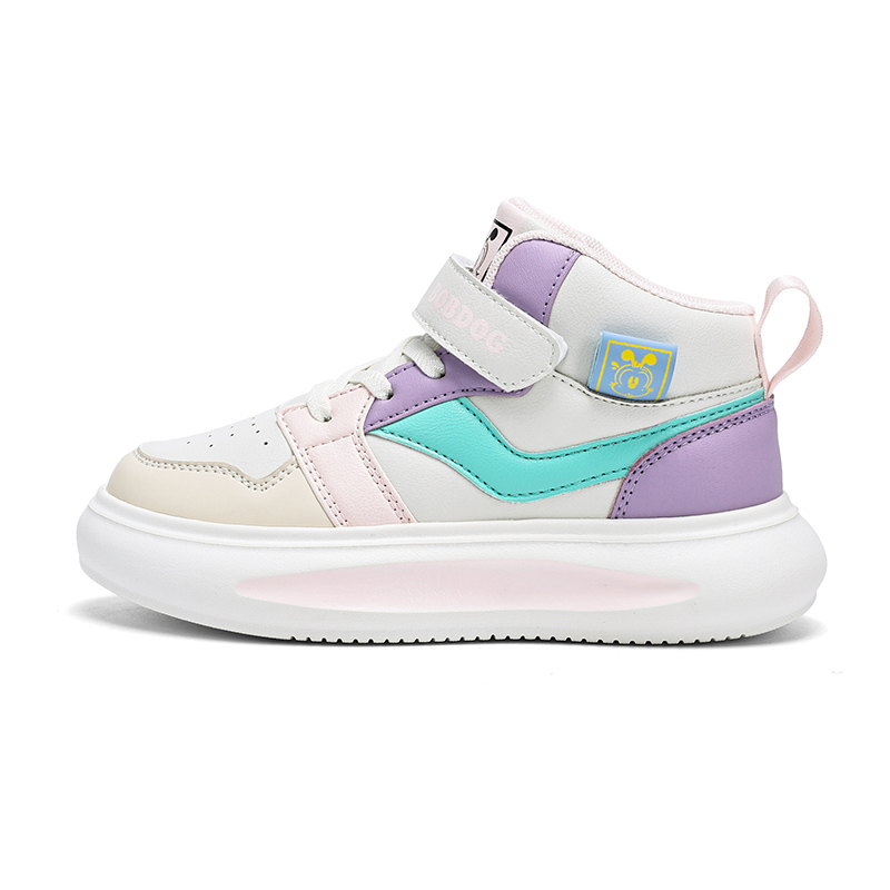 

Кроссовки детские с противоскользящей подошвой и износостойкой подошвой средней высоты BOBDOG, розовый