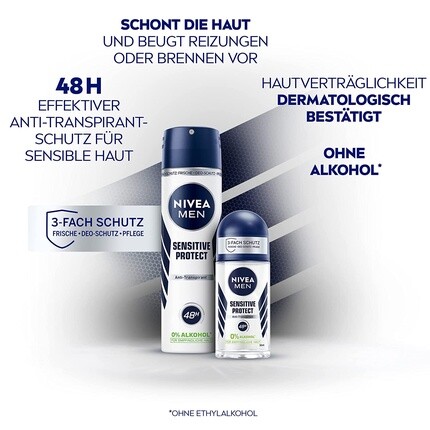 Шариковый антиперспирант Men Sensitive Protect Deo для чувствительной кожи, 50 мл, Nivea — фото 2