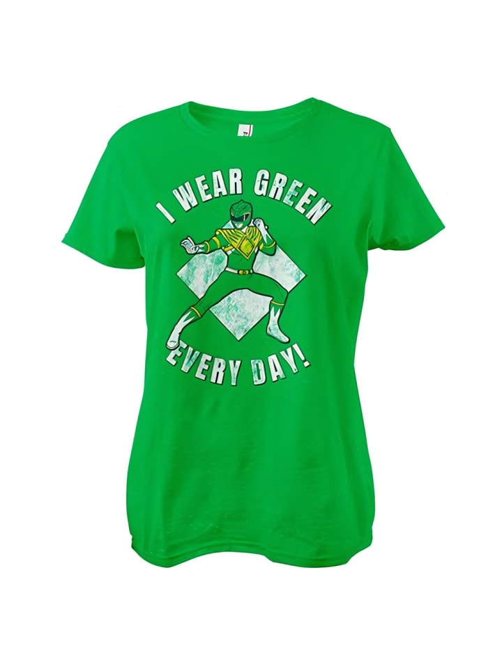 

Футболка I Wear Green Every Day Girly Tee зеленого цвета Power Rangers, Зеленый, Футболка I Wear Green Every Day Girly Tee зеленого цвета Power Rangers