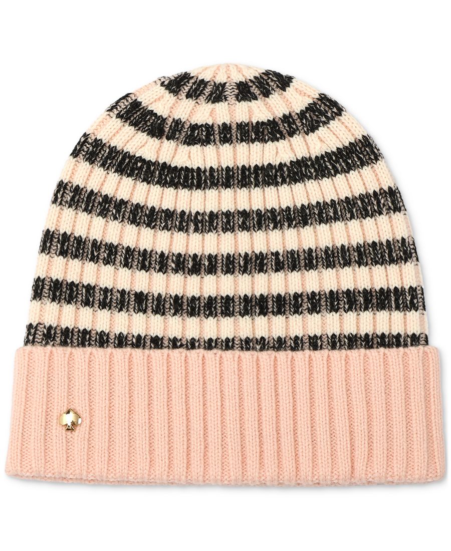

Шапка-бини в полоску с манжетой kate spade new york, Pink Multi