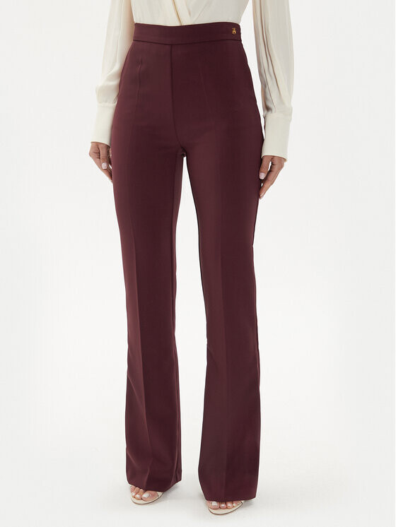 

Брюки из ткани regular fit Elisabetta Franchi, бургундия