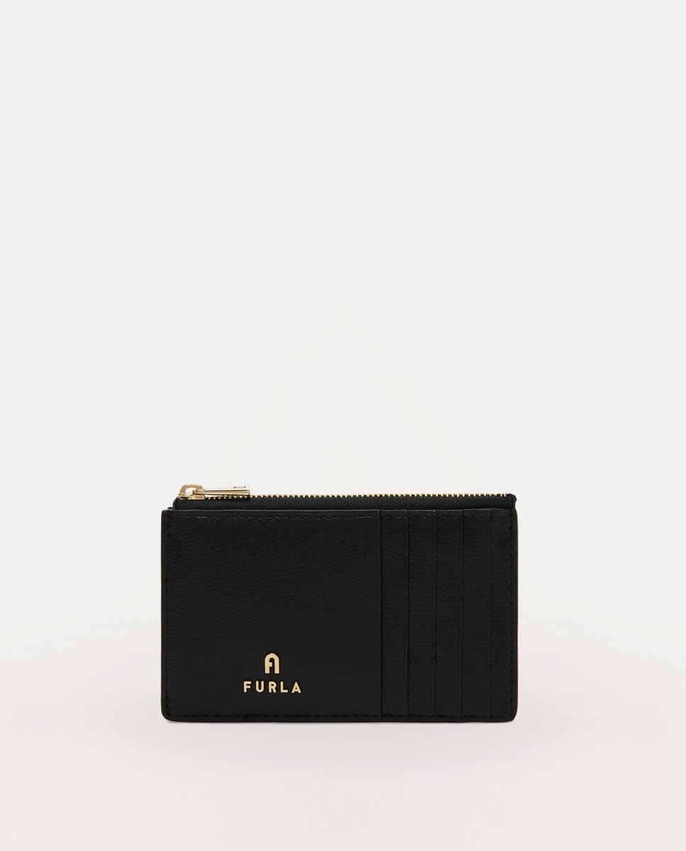

Визитница из черной кожи Furla, черный