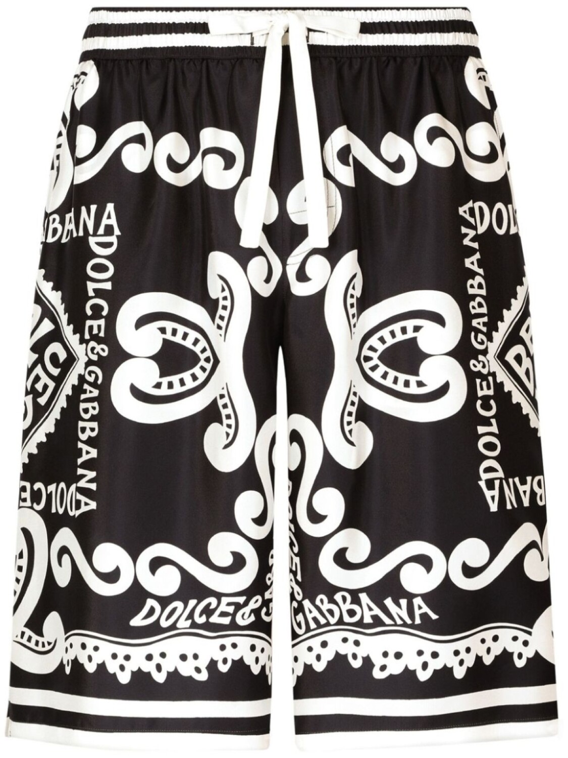 

Dolce & Gabbana шелковые шорты с логотипом, черный