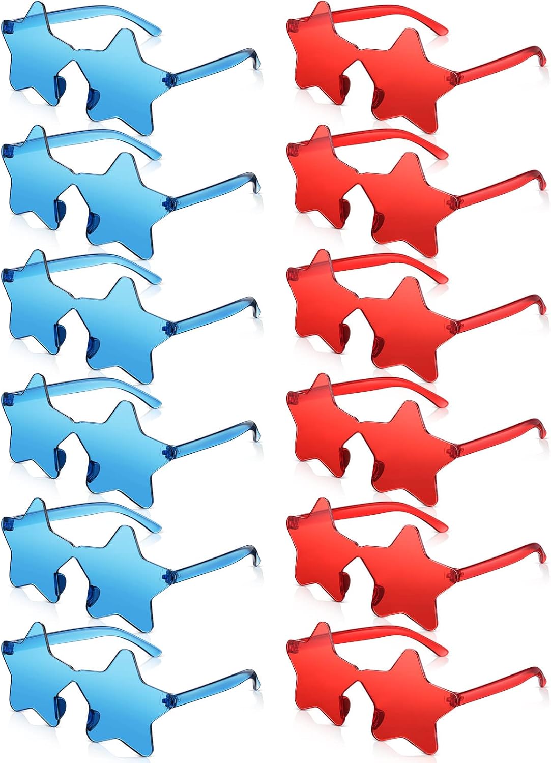 

Очки Cindeer, 12 пар, сувениры для вечеринки в честь Дня святого Валентина, в форме звезды, без оправы, солнцезащитные очки для женщин, аксессуар в виде пентаграммы и звезды, символ команды, Red, Blue