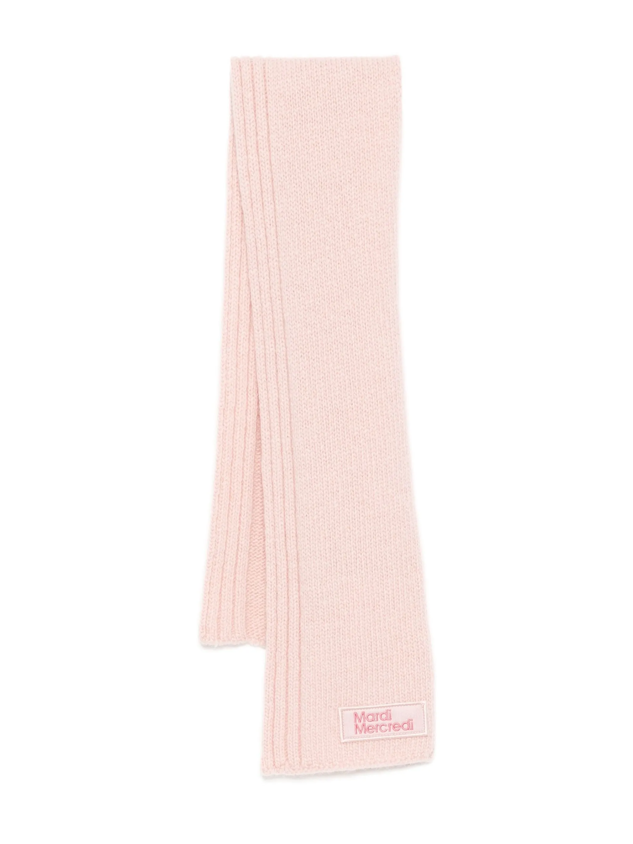 

Шерстяной шарф с логотипом Mardi Mercredi Les Petites, розовый