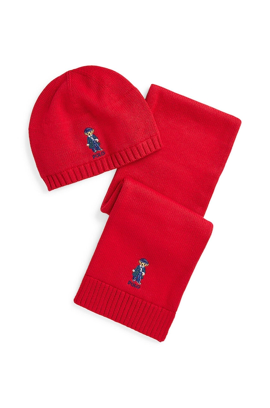

Детская шапка и шарф Polo Ralph Lauren, красный