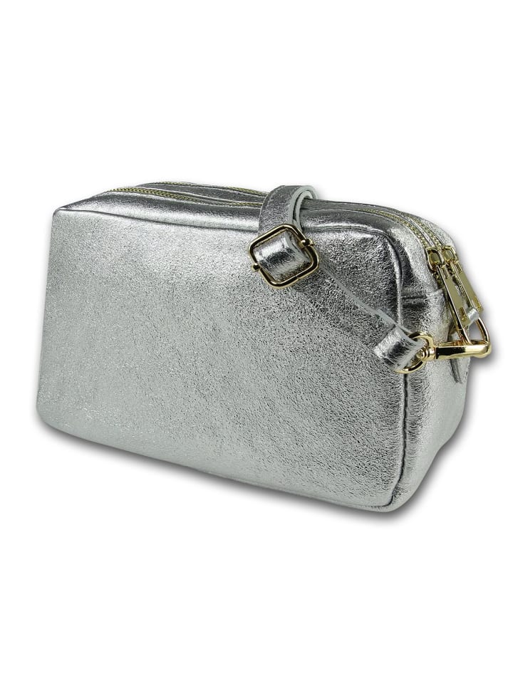 

Кожаная сумка через плечо Toscanto, серебристая, примерно 22 см Toscanto