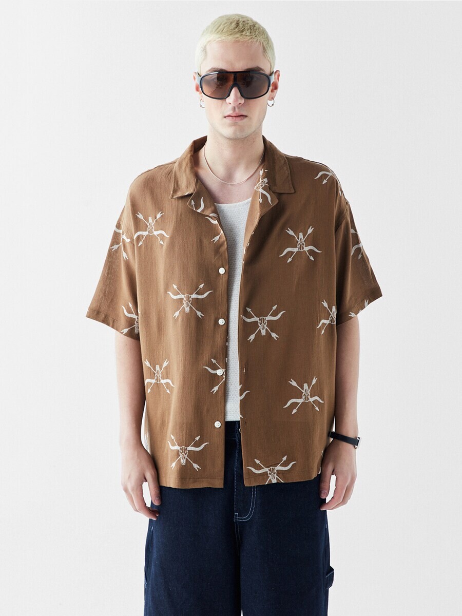 

Повседневная рубашка VAMOS CLO Comfort fit Button Up Shirt, коричневый