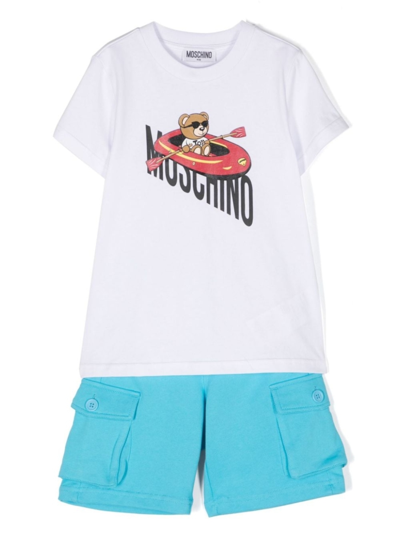 

Moschino Kids комплект из топа и шортов с принтом Teddy Bear, белый