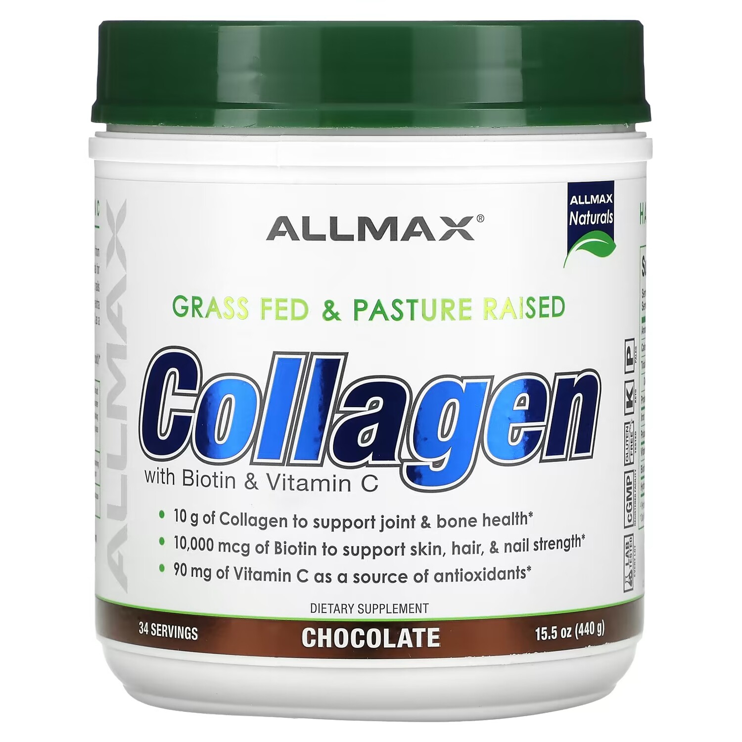 

ALLMAX Коллаген с биотином и витамином С, шоколад, 15,5 унций (440 г)