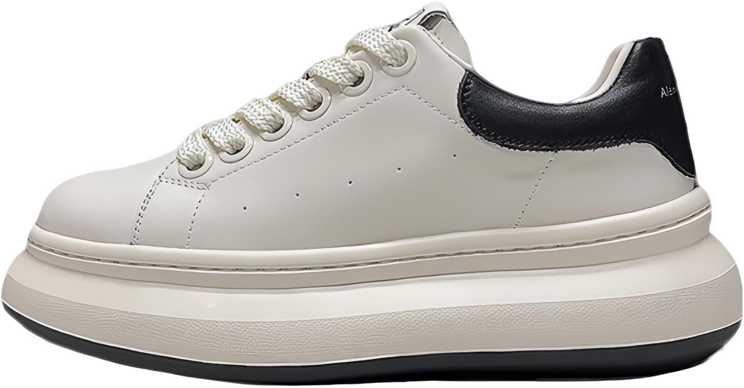 

Кроссовки на платформе, белая кожа с черными акцентами, массивная многослойная подошва Generic