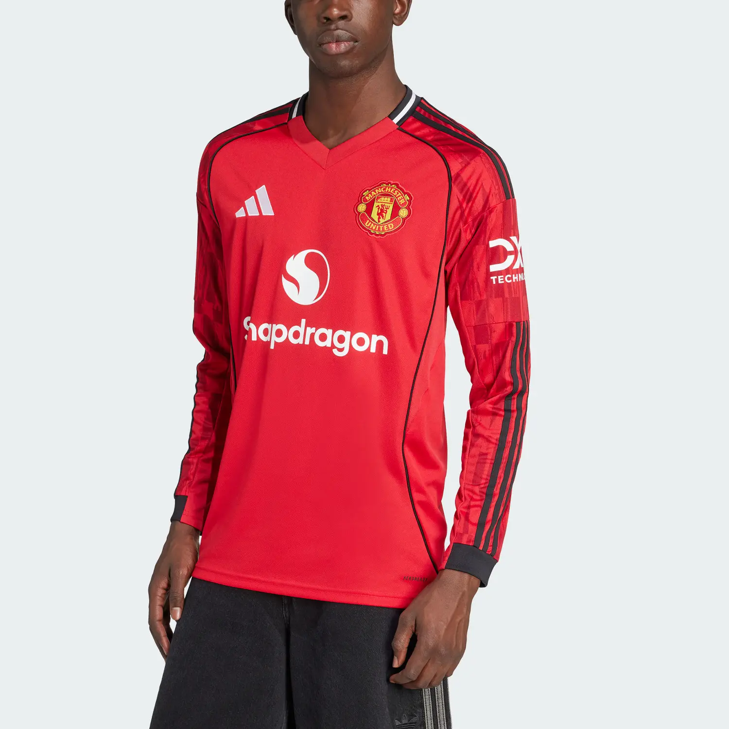 Футболка Manchester United 25/26 домашняя с длинными рукавами Adidas, красный — фото 4