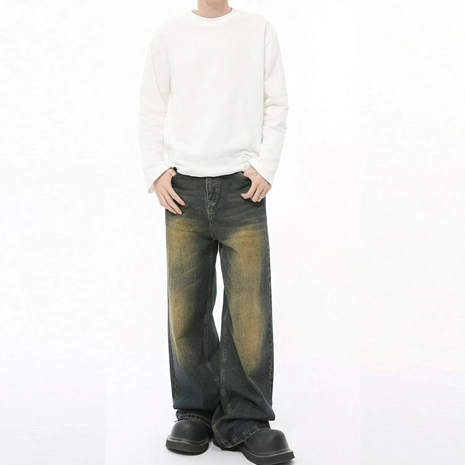 Джинсы свободные Baggy Hip Hop, Old Blue — фото 4