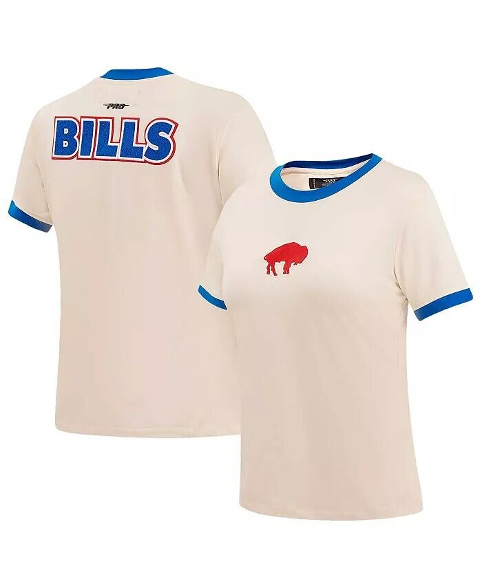 

Женская кремовая состаренная футболка Buffalo Bills Retro Classic Ringer Pro Standard