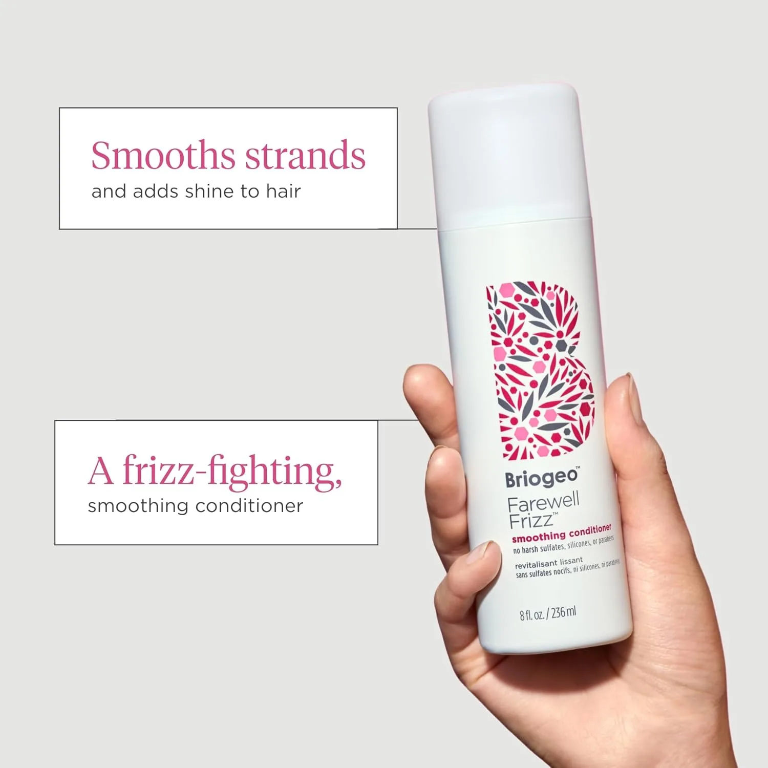 Кондиционер Briogeo Farewell Frizz Smoothing | Кондиционер без силикона для контроля пушистости, увлажнения и блеска | Веганский продукт, не тестируется на животных 1000 мл (1 шт.) — фото 3