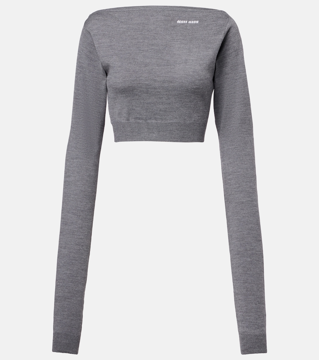 

Укороченный шерстяной свитер Miu Miu, Ardesia