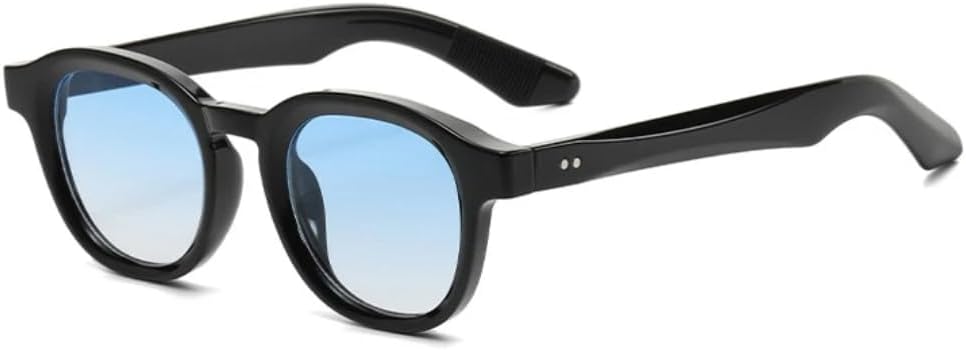 

Овальные солнцезащитные очки для женщин в стиле ретро с заклепками, прозрачные с градиентом, защита от УФ-излучения UV400, модные для мужчин UUPTTPL, Black Blue Gradient