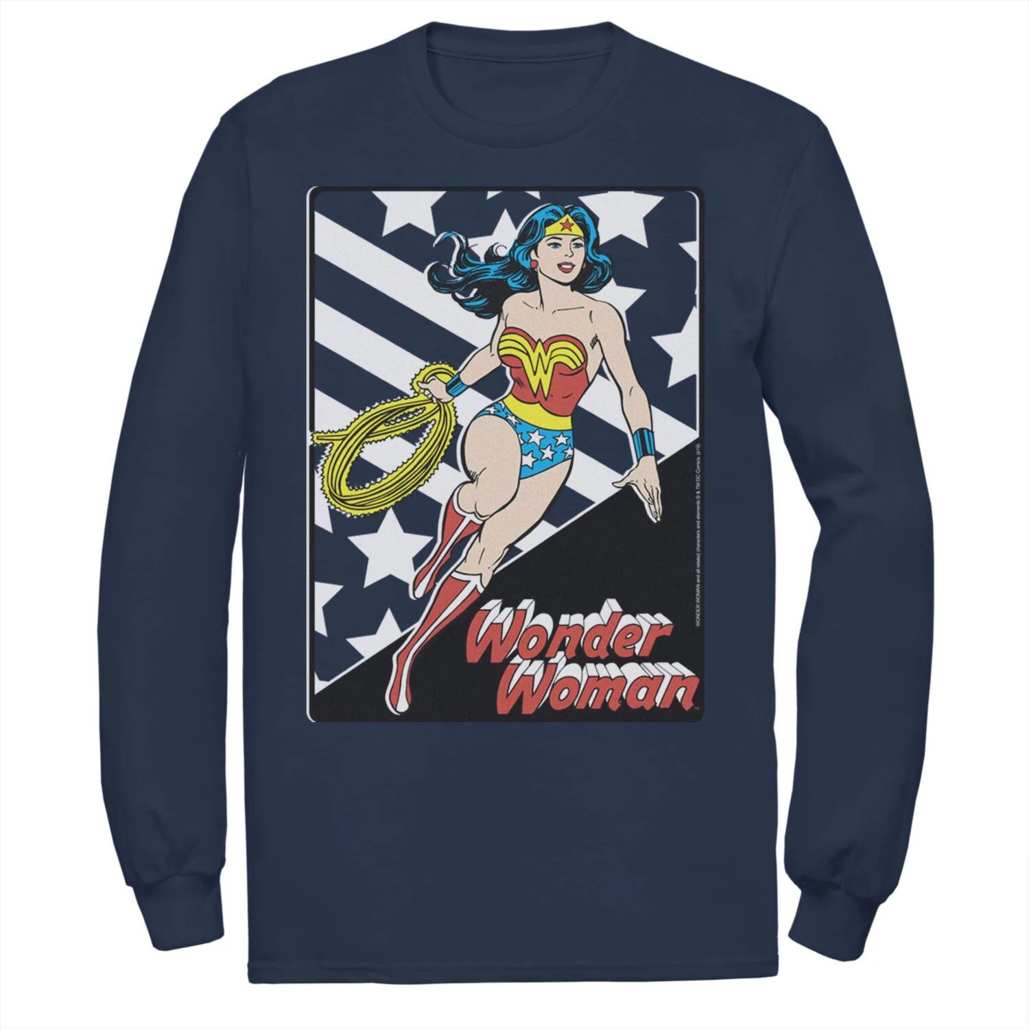 

Мужская футболка с плакатом DC Comics Wonder Woman со звездами и полосками Licensed Character