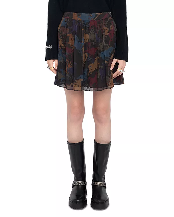 

Юбка из муслина с изображением лошадей от Jadys Zadig & Voltaire, мультиколор