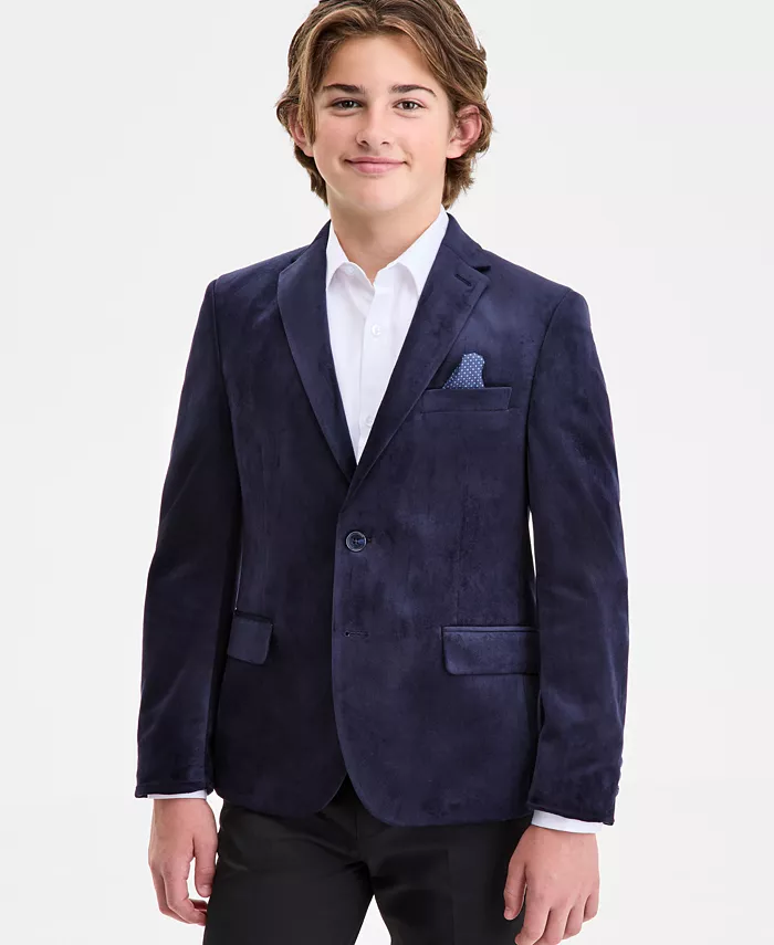 

Мальчиковый классический спортивный пиджак Navy Velvet на возраст 8-20 лет B By Brooks Brothers, синий