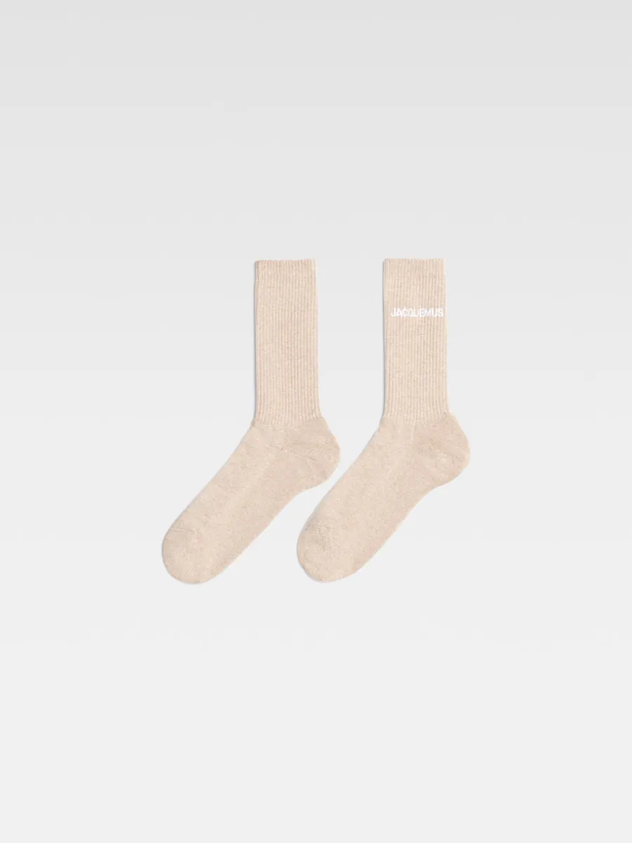 

Носки в рубчик Les chaussettes Жакмюс Jacquemus, светло-бежевый