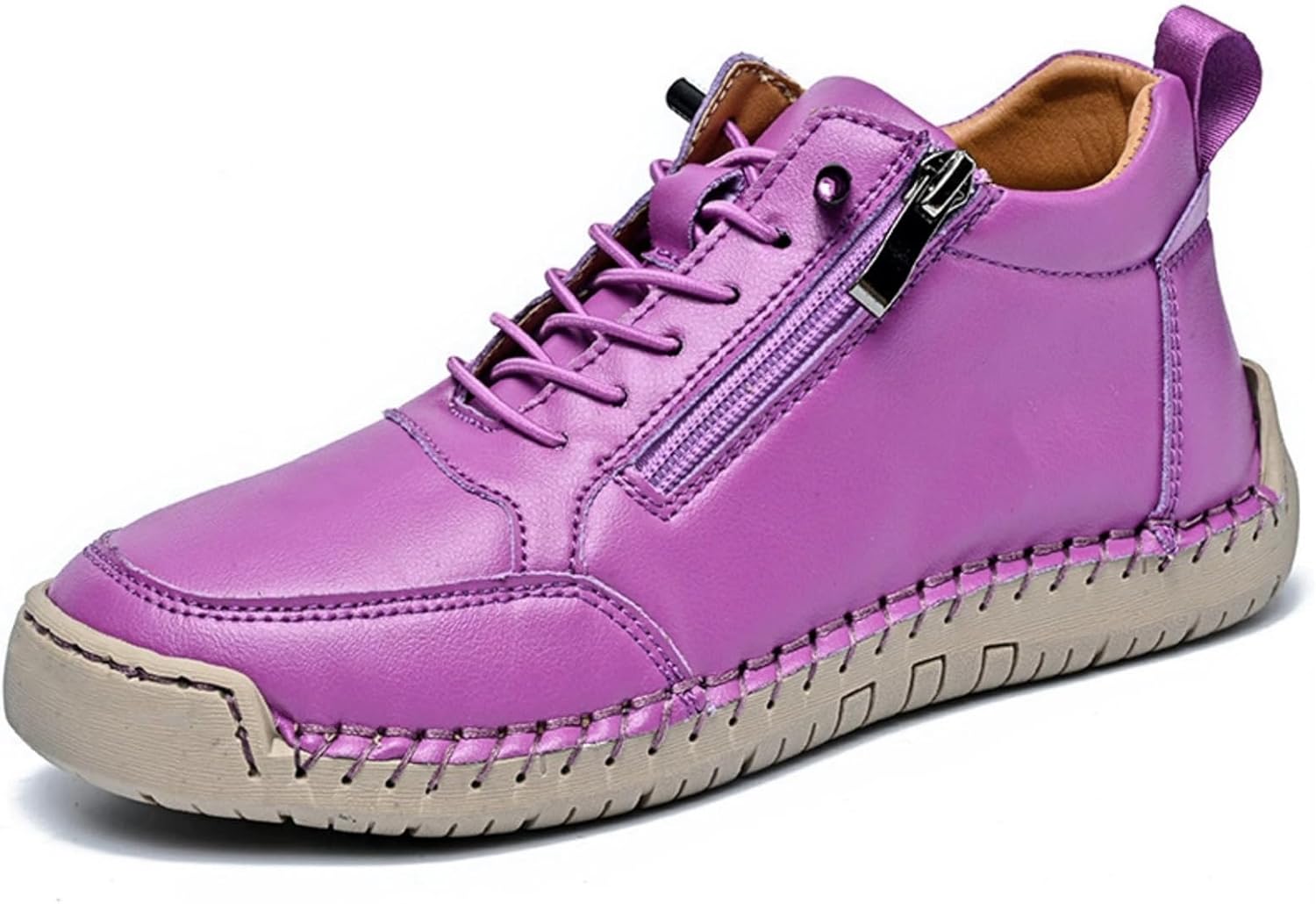 

ZWRXW молодежные туфли для мужчин и женщин, повседневные модные кроссовки, деловые офисные лоферы, удобные, с нескользящей подошвой, обувь для вождения с боковой молнией, фиолетовый