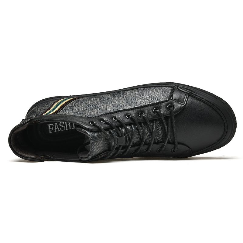 PAIBLOKS Скользоустойчивые амортизирующие кроссовки Mid top Skateboard Shoes для мужчин с устойчивостью к истиранию, коричневые, цвет Brown — фото 4
