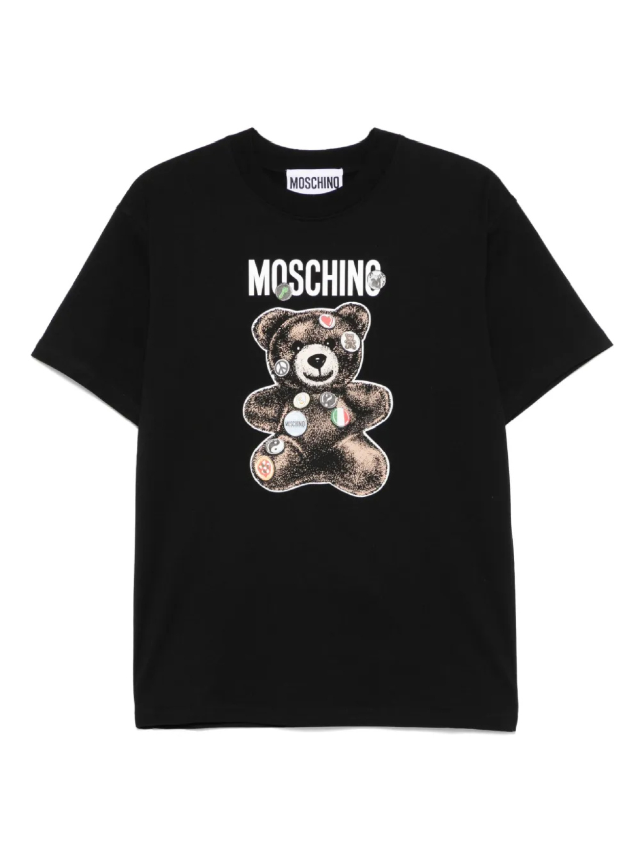 

Футболка с принтом плюшевого мишки Moschino, черный