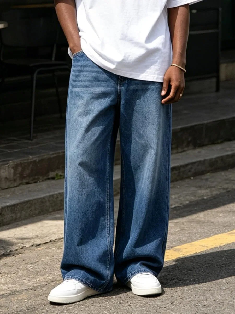 Джинсы свободные Men's Baggy Jeans, синие — фото 2