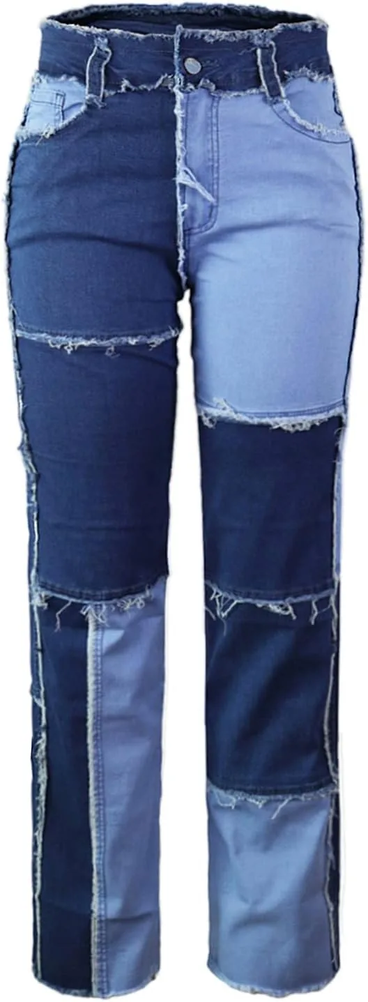 

Atditama женские джинсы с высокой талией, потертые, широкие клеш