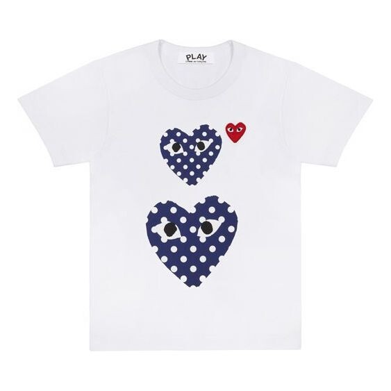 

Футболка blue polka dots large small pattern short sleeve white Comme Des Garcons Play, белый